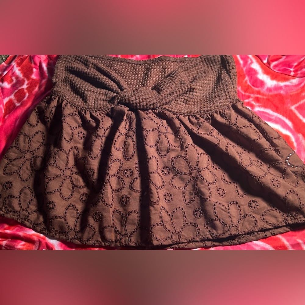 Brown crocheted top